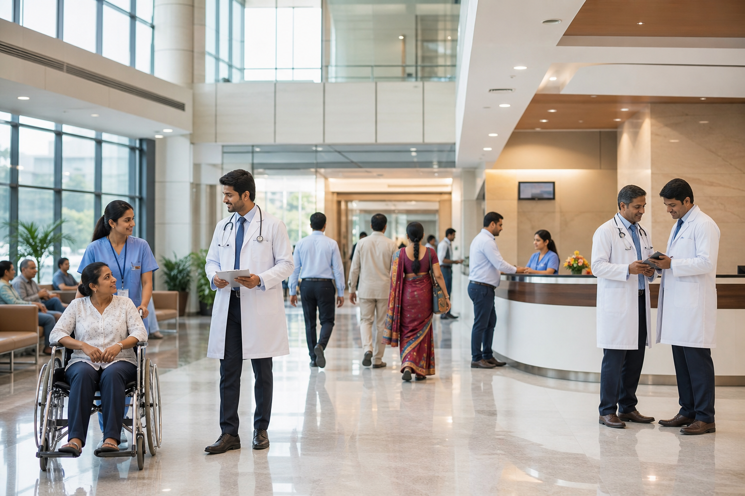 Patients and staff at SNG Hospital